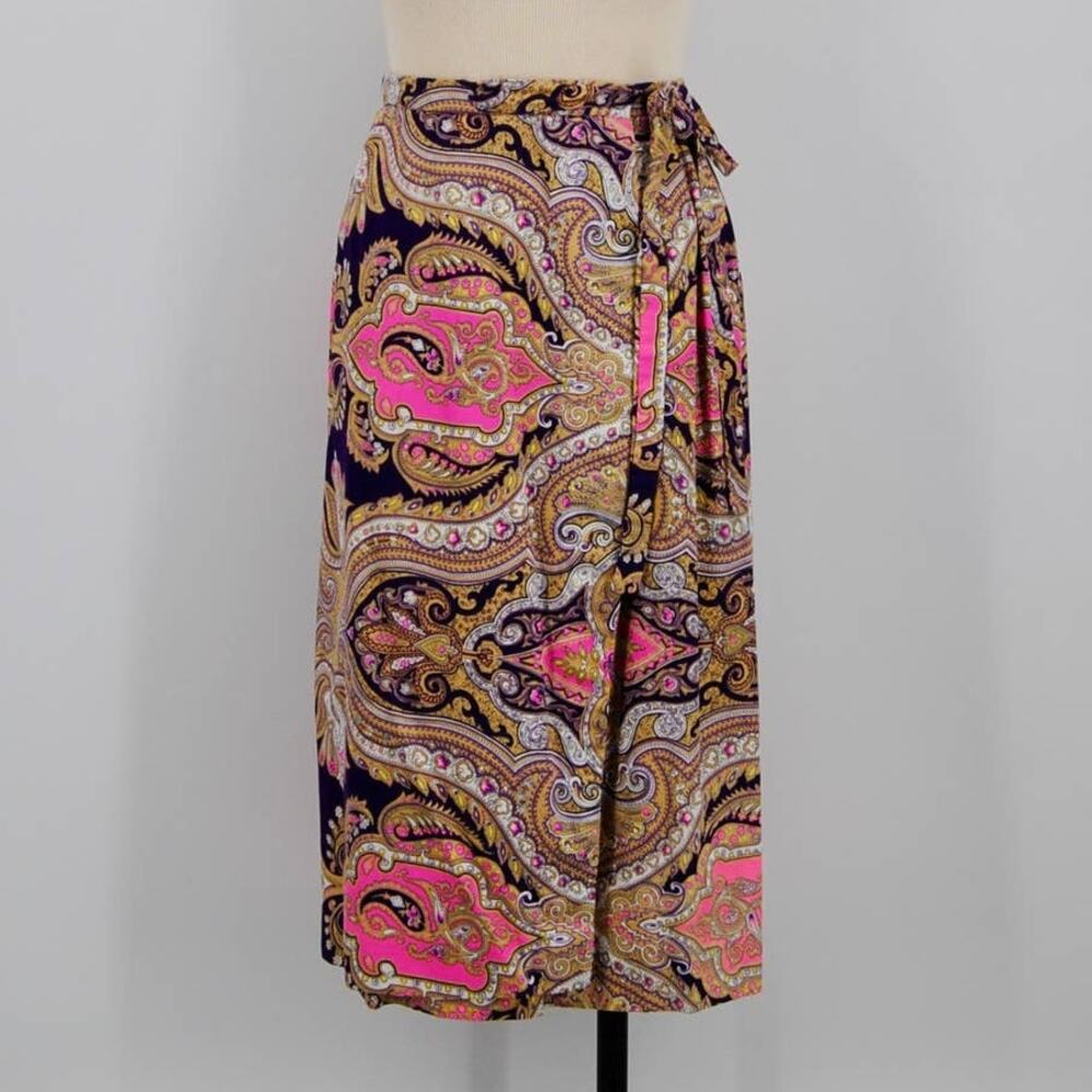 Vintage Paisley Wrap Skirt